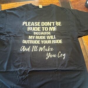 Men’s slogan T shirt. Fruit of the loom size 2 XL. Good condition.